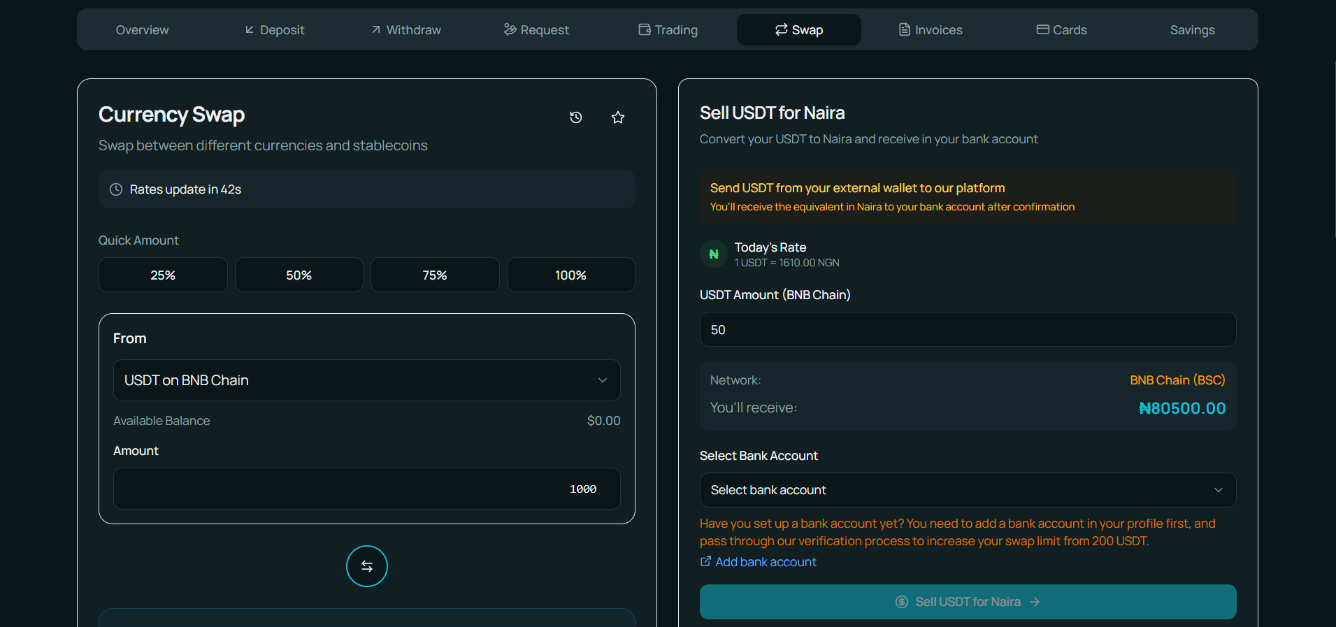 Swap Interface